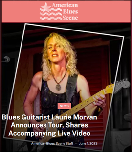 American Blues Scene news article announcing Laurie Morvan Band tour.