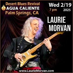 Laurie Morvan at Agua Caliente's Desert Blues Revival in Palm Springs, CA on February 19, 2025.