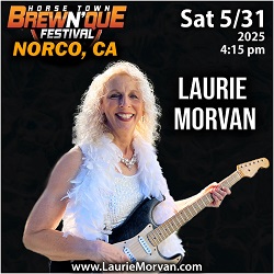 Laurie Morvan Band appears at Brew n' Que Festival in Norco, CA on May 31, 2025.