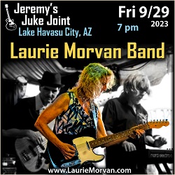 Laurie Morvan Band at Jeremy's Juke Joint in Lake Havasu City, AZ on September 29, 2023.