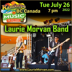 Laurie Morvan Band plays Music in the Park, Kamloops, BC Canada on July 26, 2022
