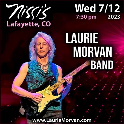 Laurie Morvan plays Bourbon, Blues & Grooves at Nissi's in Lafayette, CO on July 12, 2023.