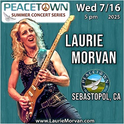 Laurie Morvan performs at Peacetown on 7/16/25 in Sebastopol, CA.