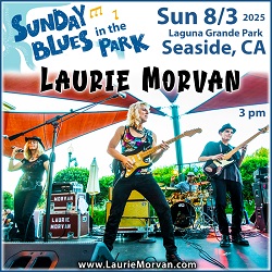 Laurie Morvan plays Sunday Blues in the Park  in Seaside, CA on August 3, 2025.