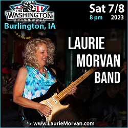 Laurie Morvan Band plays The Washington in Burlington, IA on July 8, 2023.