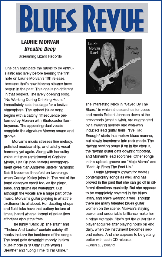 Blues Revue loves Breathe Deep by the Laurie Morvan Band