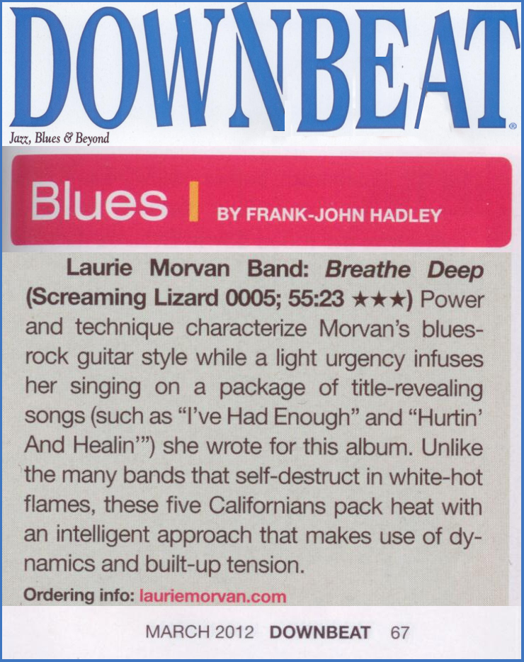 Breathe Deep CD review in Downbeat Magazine March 2012