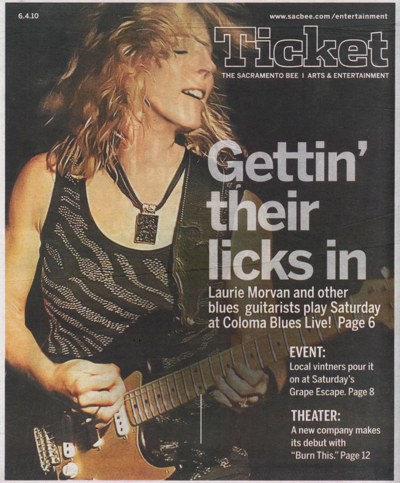 The Sacramento Bee feature story - Laurie Morvan and other blues guitarists play at Coloma Blues Live!