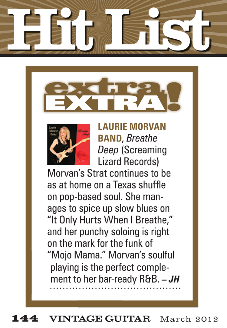 Breathe Deep CD review in Vintage Guitar Magazine March 2012