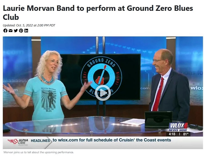 WLOX invites Laurie Morvan to share her upcoming performance at Ground Zero Blues Club in Biloxi MS